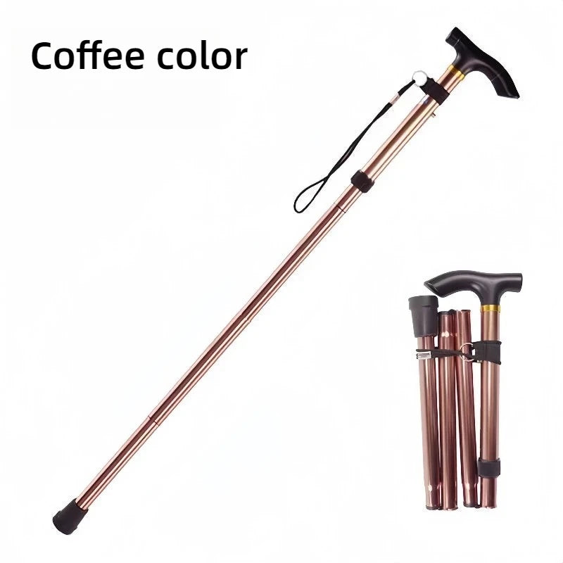 Mountaineering Stick - Men's and Women's Model - Travel Folding Adjustable Telescopic - Multi-functional for The Elderly