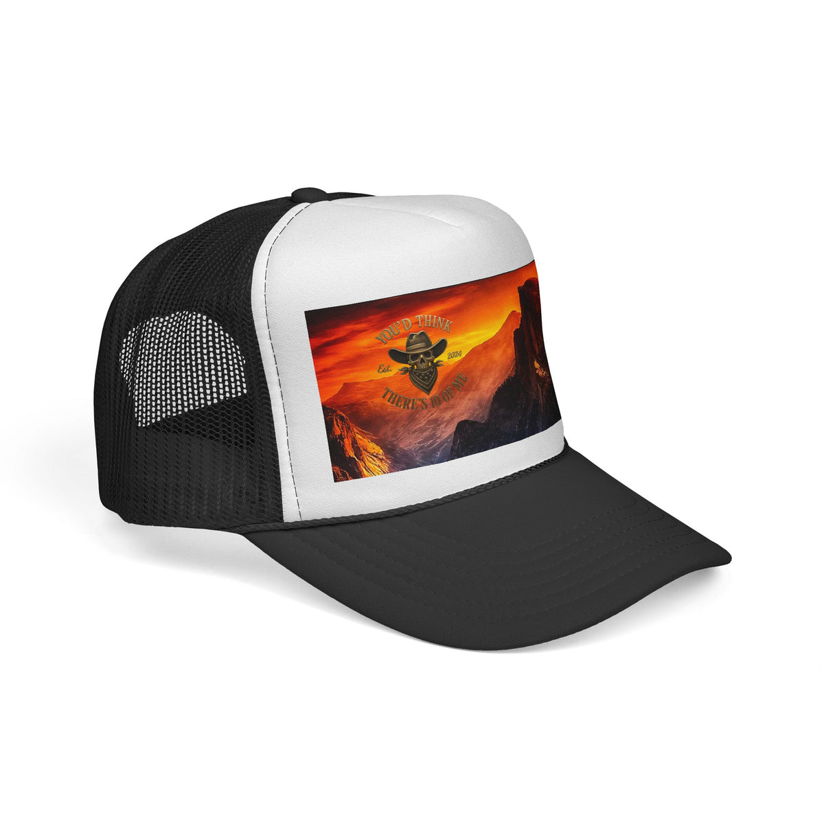 Sunset Mountain Trucker Cap — Vintage Yosemite Peak Photo Hat