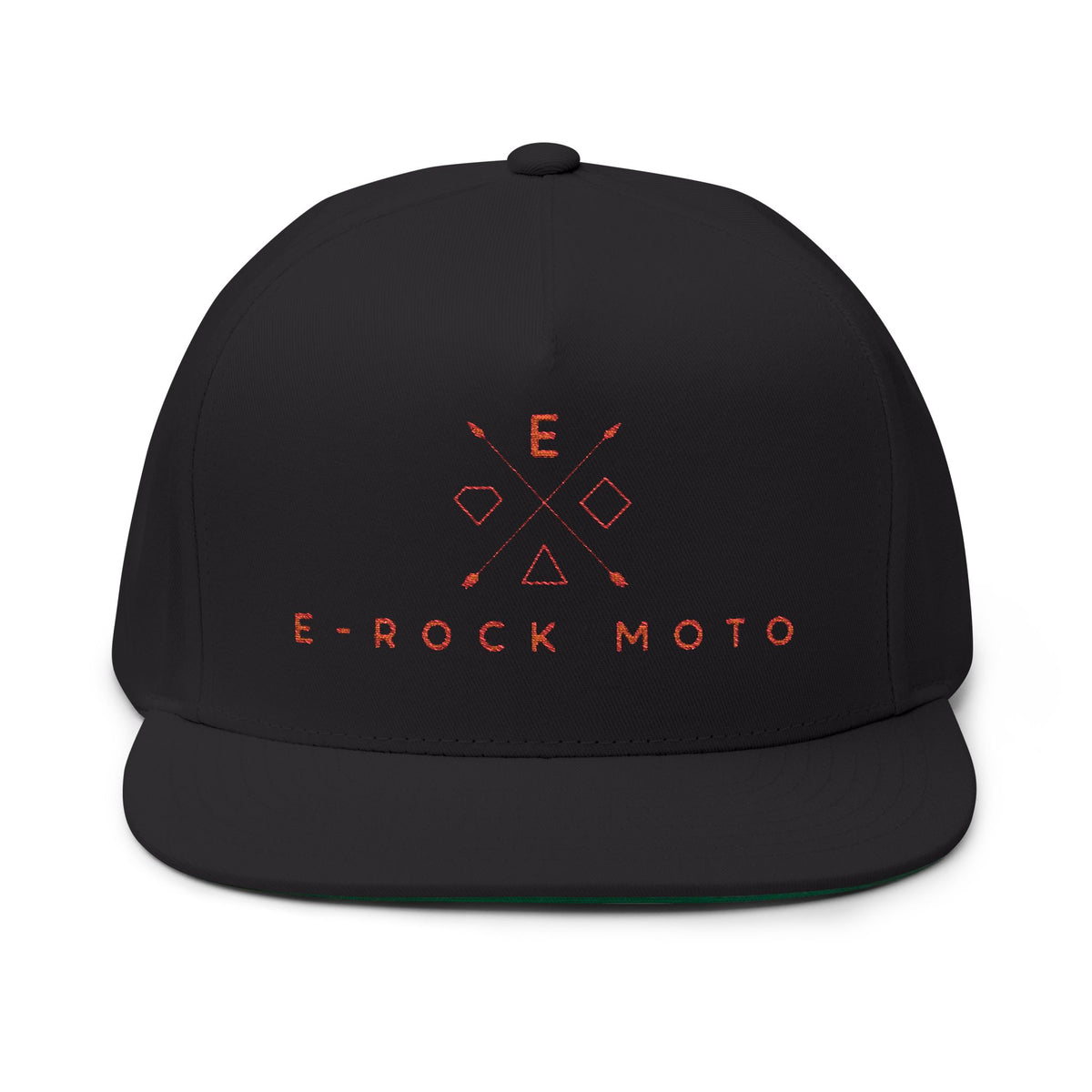 E-Rock Moto Embroidered Flat Bill Cap — Motorcycle Logo Snapback