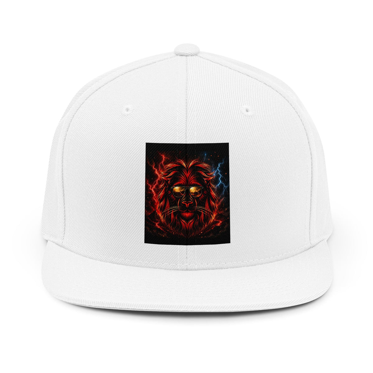 Lion Flame Snapback Hat — Fiery Lion Graphic Cap