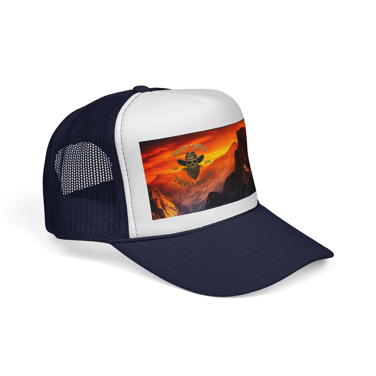 Sunset Mountain Trucker Cap — Vintage Yosemite Peak Photo Hat