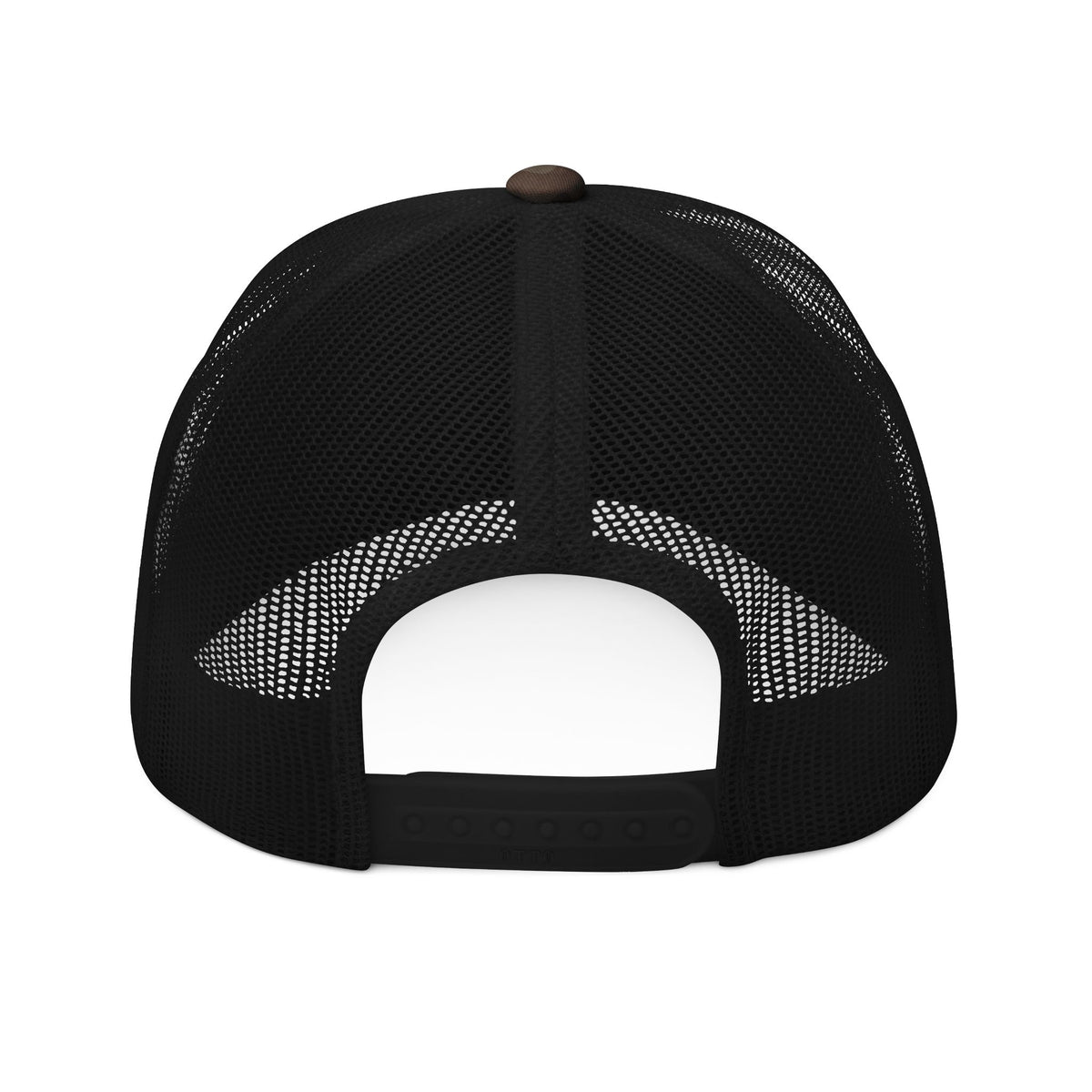 Camo Embroidered Trucker Hat — Rugged Outdoor Cap with Mesh Back