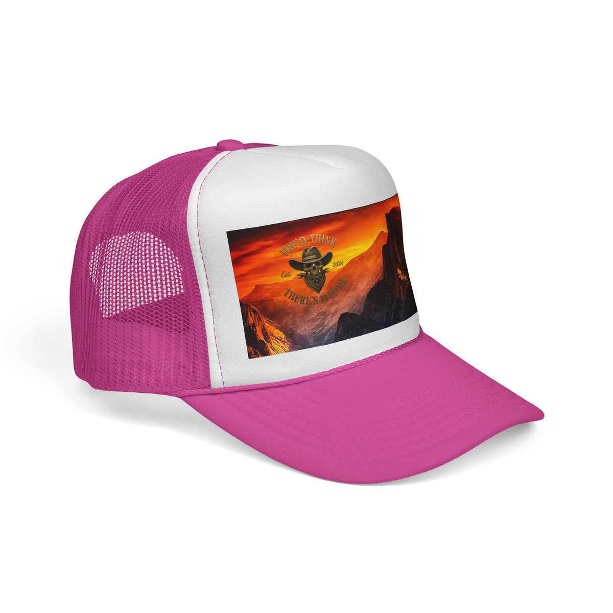 Sunset Mountain Trucker Cap — Vintage Yosemite Peak Photo Hat
