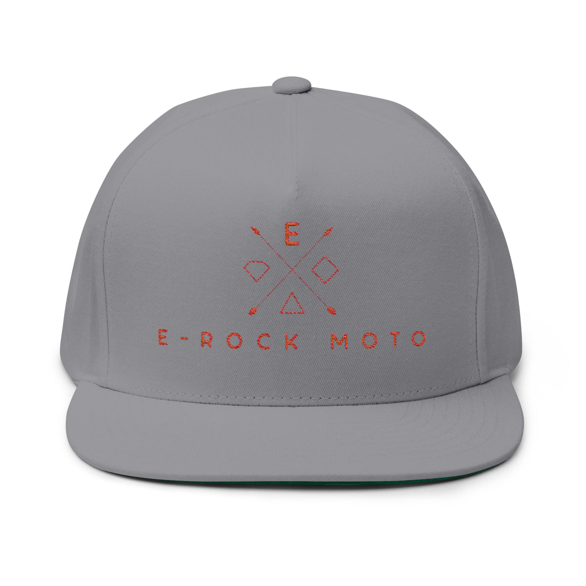E-Rock Moto Embroidered Flat Bill Cap — Motorcycle Logo Snapback