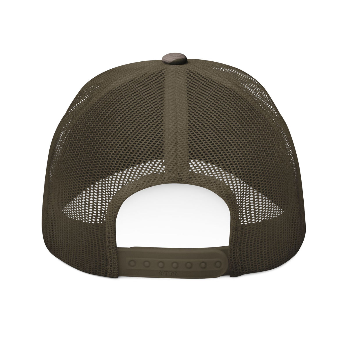 Camo Trucker Hat — Embroidered Bear Patch Cap
