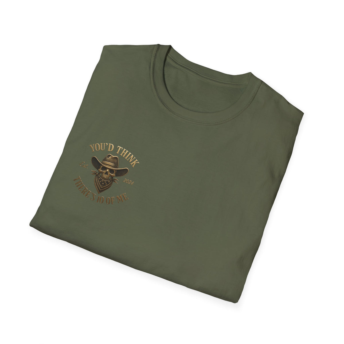 Skull Cowboy Bandana You'd Think There's 10 of Me T-Shirt | Western Outlaw