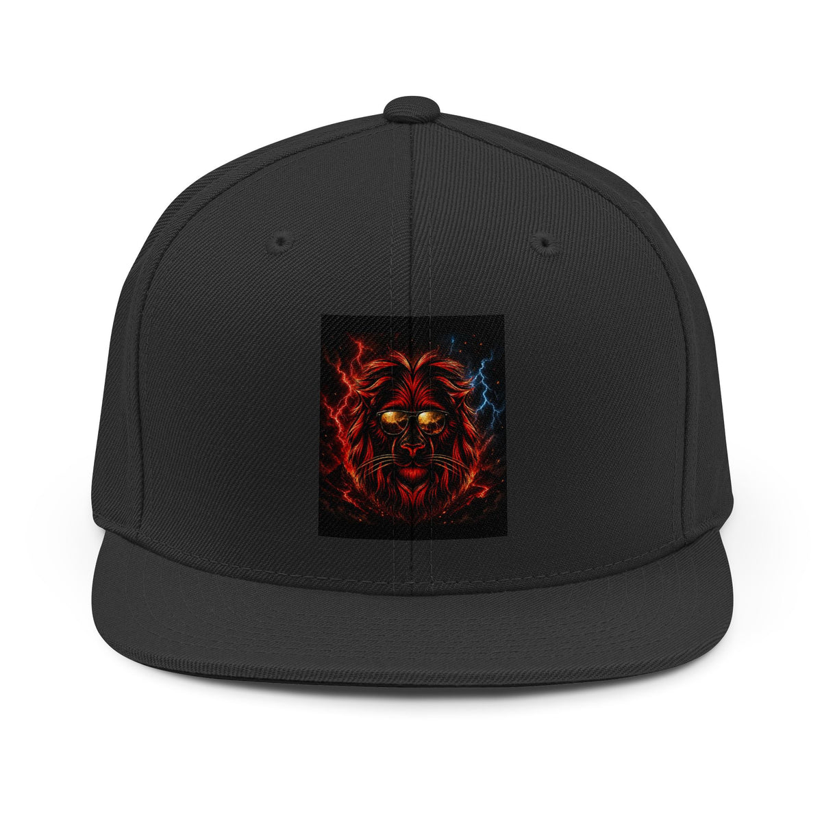 Lion Flame Snapback Hat — Fiery Lion Graphic Cap