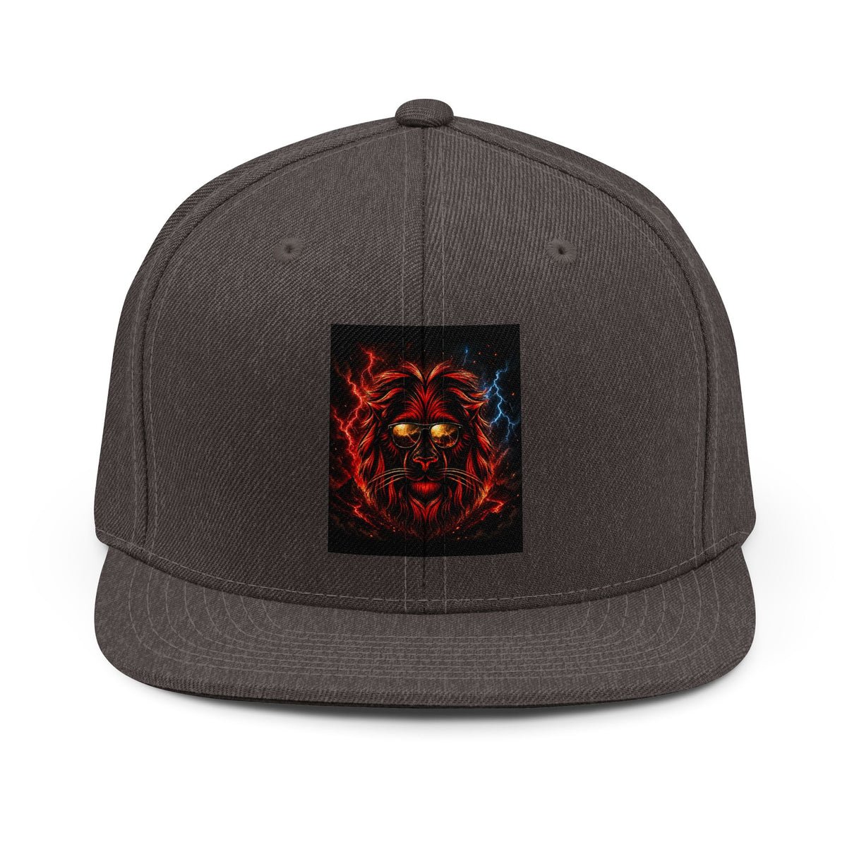 Lion Flame Snapback Hat — Fiery Lion Graphic Cap