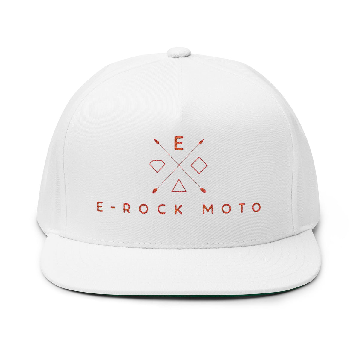 E-Rock Moto Embroidered Flat Bill Cap — Motorcycle Logo Snapback