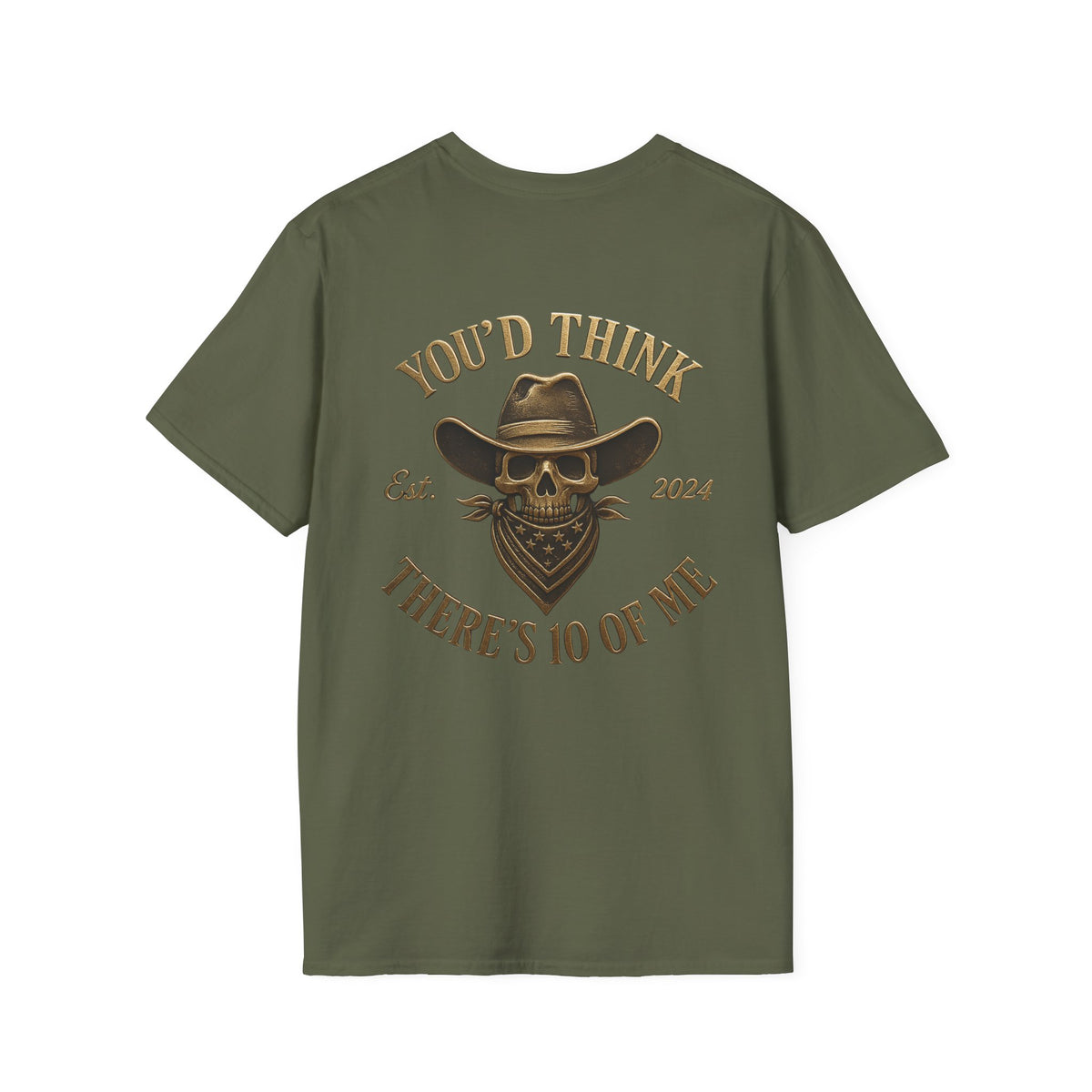 Skull Cowboy Bandana You'd Think There's 10 of Me T-Shirt | Western Outlaw