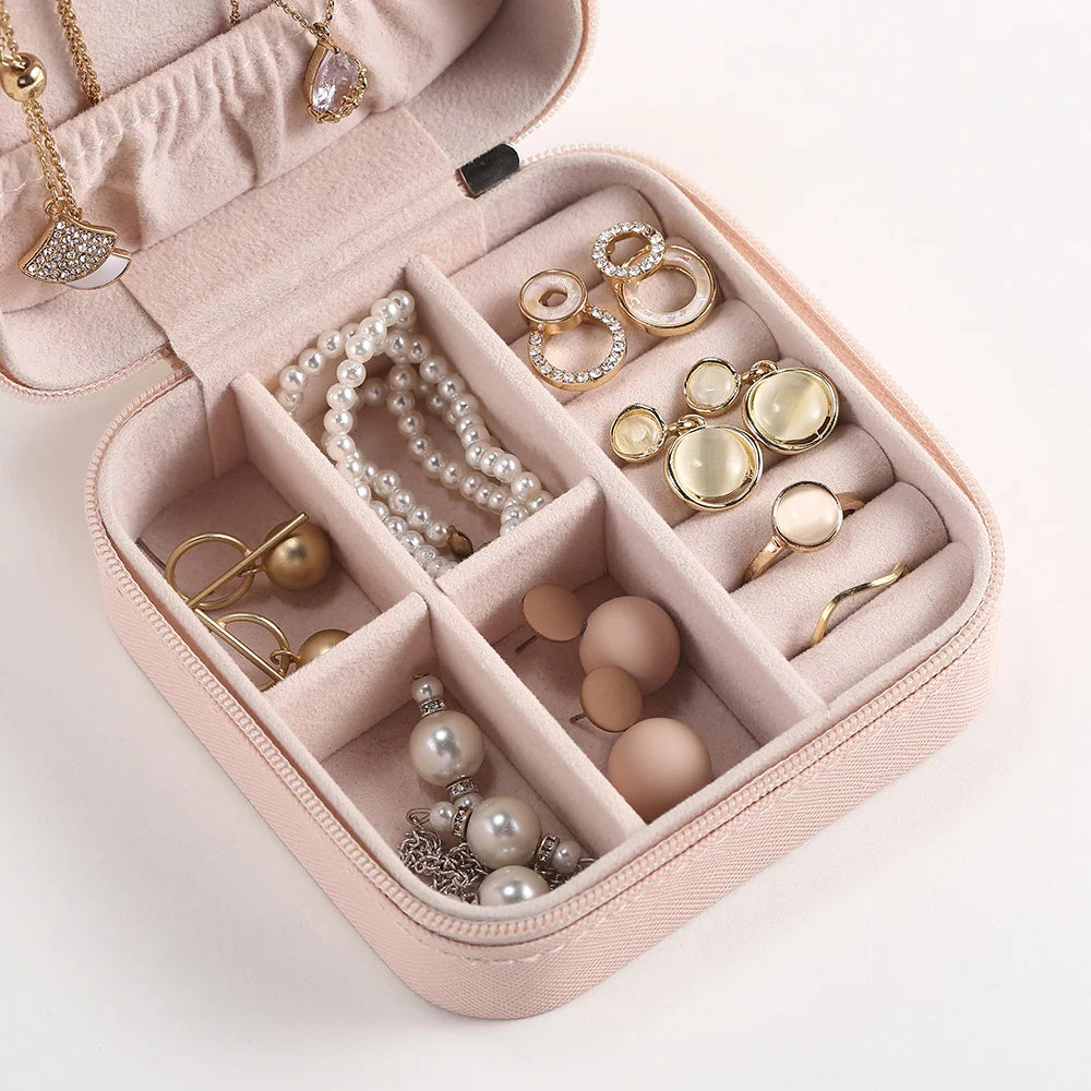 Jewelry Organizer Display Travel Jewelry Case Boxes Portable Jewelry Box Leather Storage Joyeros Organizador De Joyas