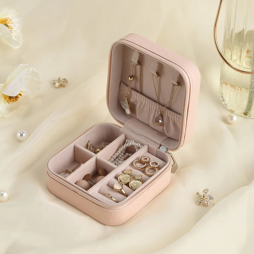 Jewelry Organizer Display Travel Jewelry Case Boxes Portable Jewelry Box Leather Storage Joyeros Organizador De Joyas