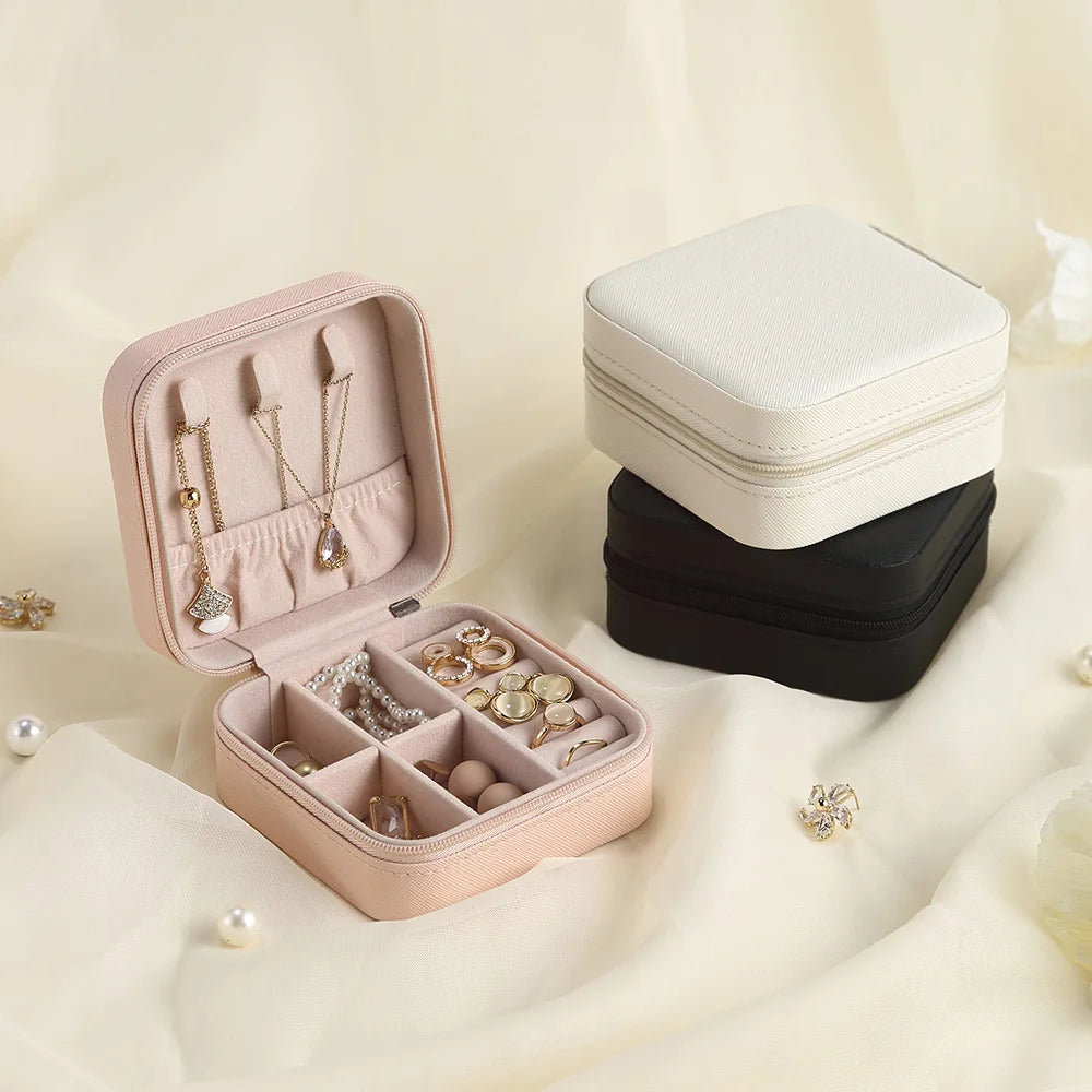 Jewelry Organizer Display Travel Jewelry Case Boxes Portable Jewelry Box Leather Storage Joyeros Organizador De Joyas