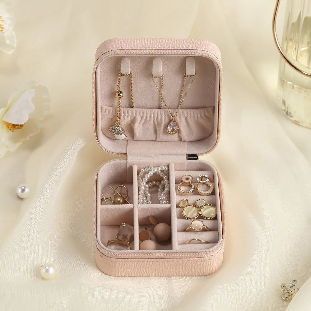 Jewelry Organizer Display Travel Jewelry Case Boxes Portable Jewelry Box Leather Storage Joyeros Organizador De Joyas