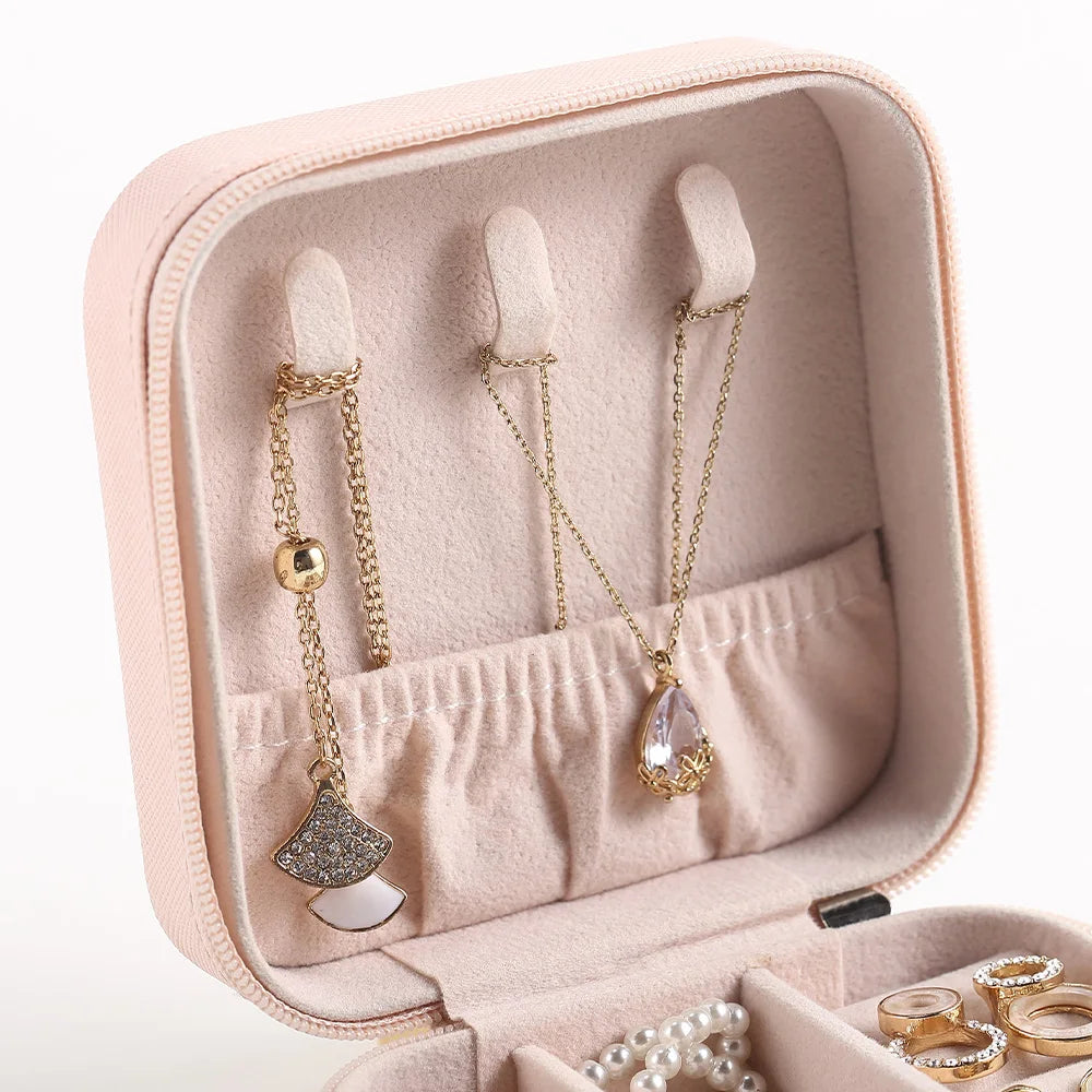 Jewelry Organizer Display Travel Jewelry Case Boxes Portable Jewelry Box Leather Storage Joyeros Organizador De Joyas