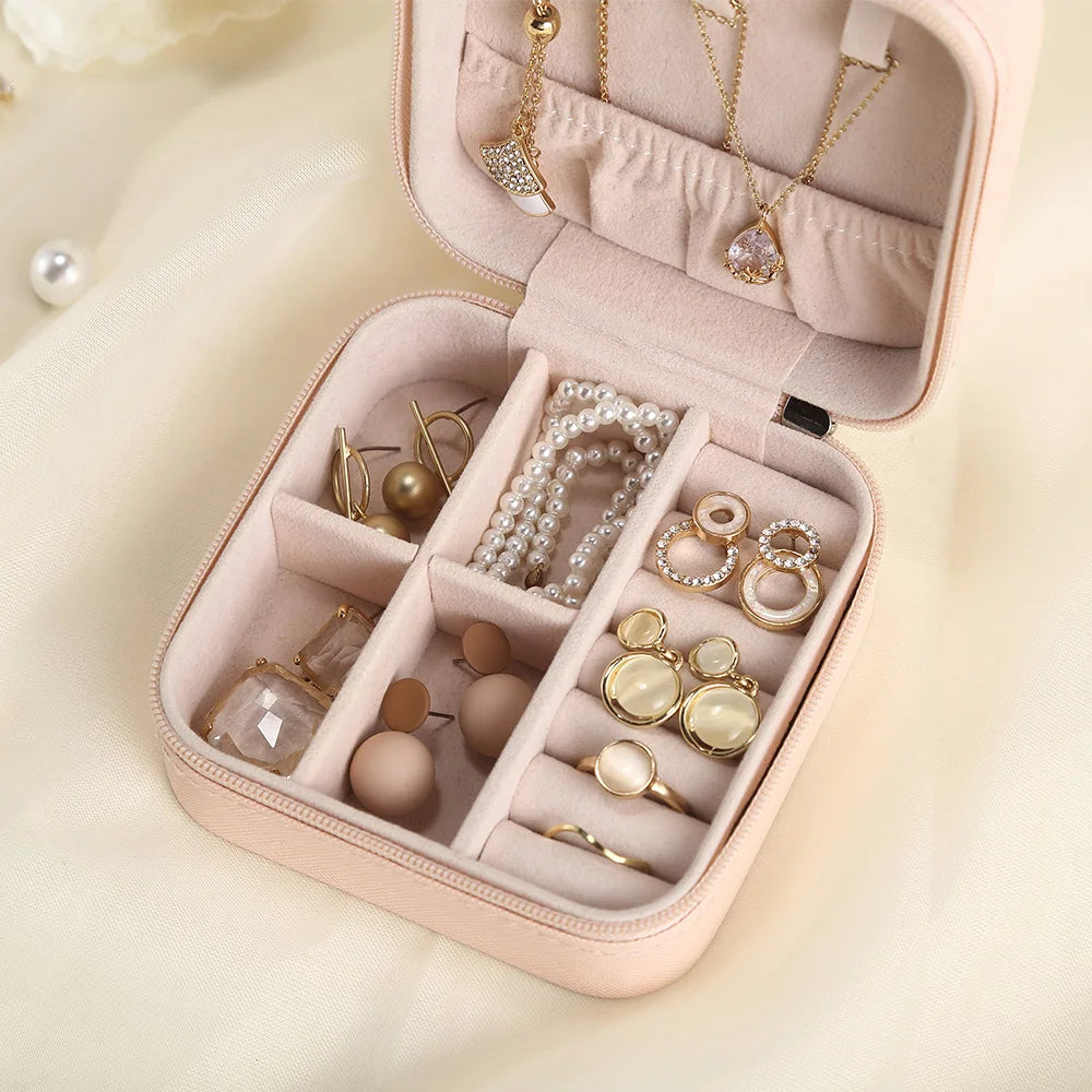 Jewelry Organizer Display Travel Jewelry Case Boxes Portable Jewelry Box Leather Storage Joyeros Organizador De Joyas