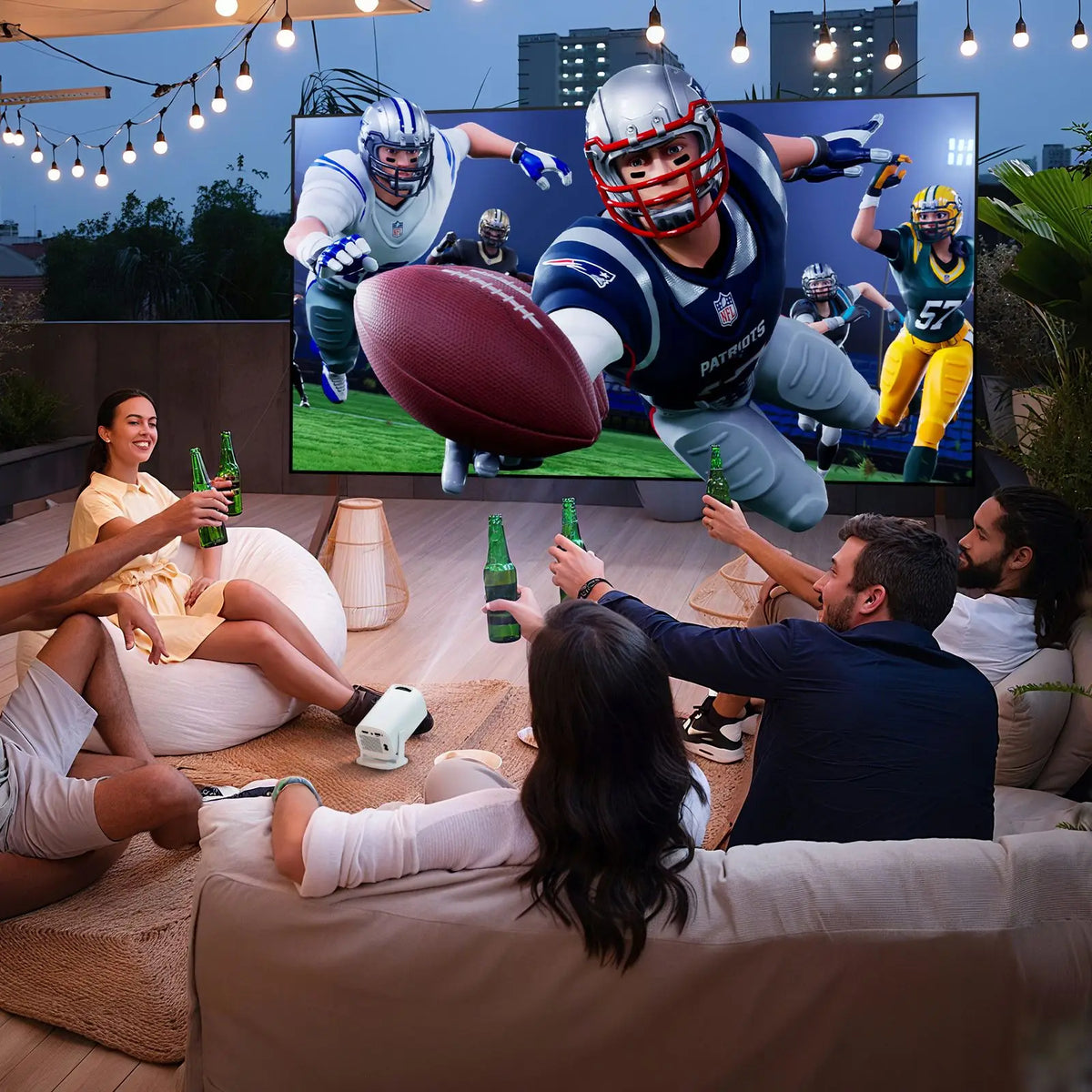 P30PRO Android 14 Smart Mini Projector 4K 1080p HD Video WiFi 6 BT5.0 Native 720p Home Theater Outdoor Portable Projector