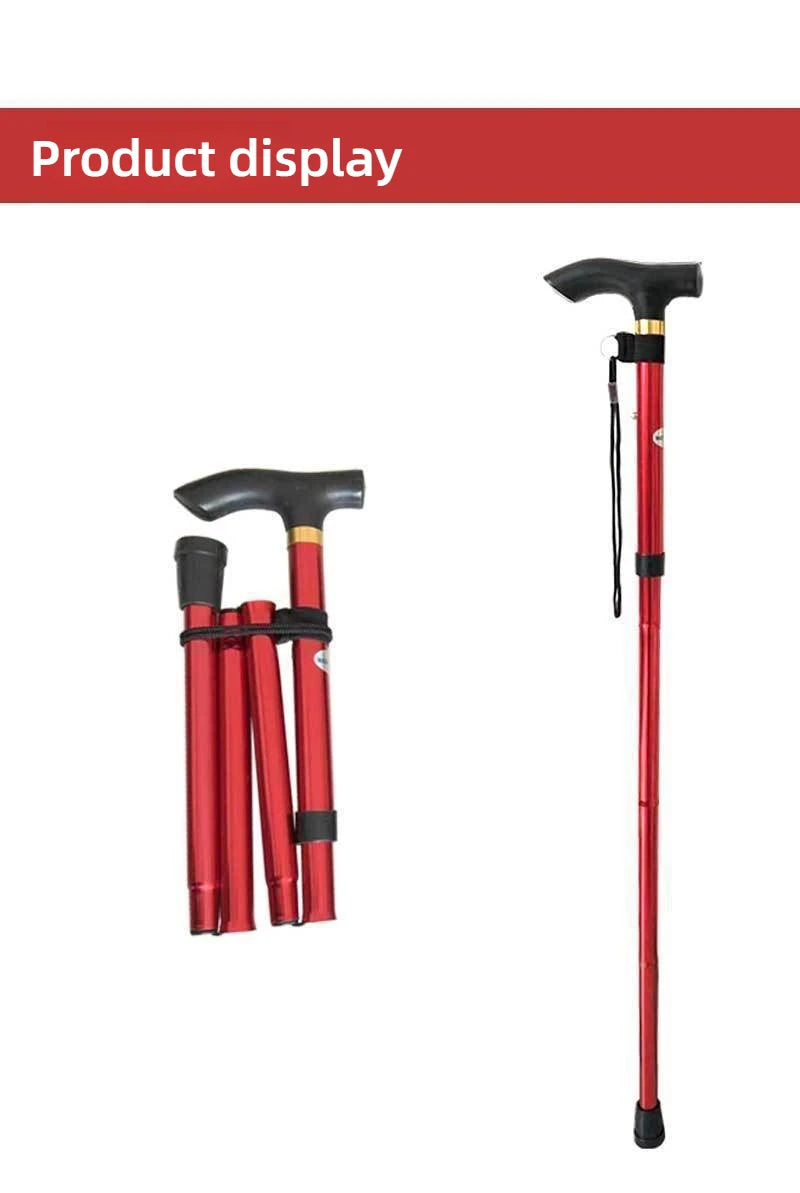 Mountaineering Stick - Men's and Women's Model - Travel Folding Adjustable Telescopic - Multi-functional for The Elderly