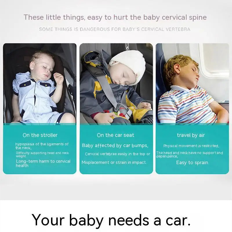 Kids Pillow U Shaped Car Pillow for Children Car Seat Fixing Pad Travel Sleeping Cushion for Neck Head Protection Soft Pillows