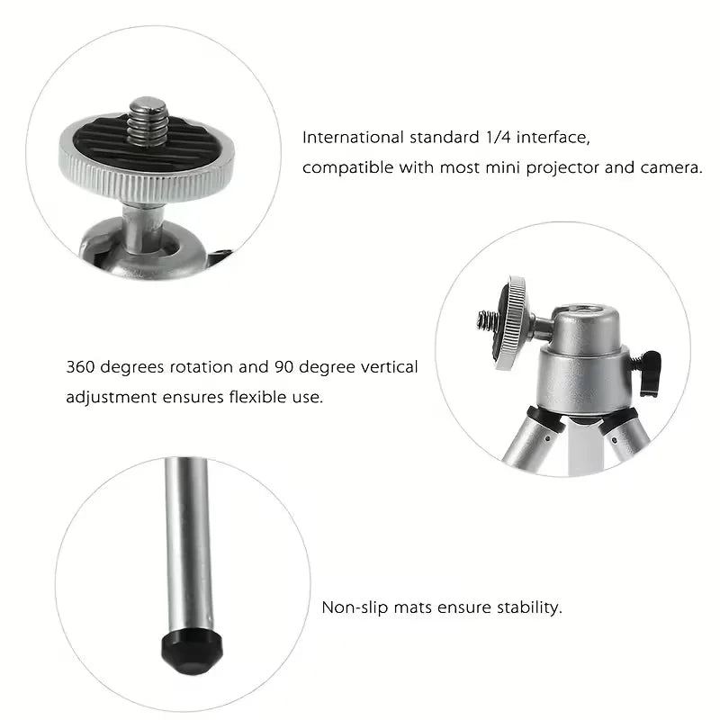 Universal Projector Tripod Mini for HY300 PRO+ HY310 HY320 MINI TP360 360° Rotatable Adjustable Height Portable Aluminum Alloy