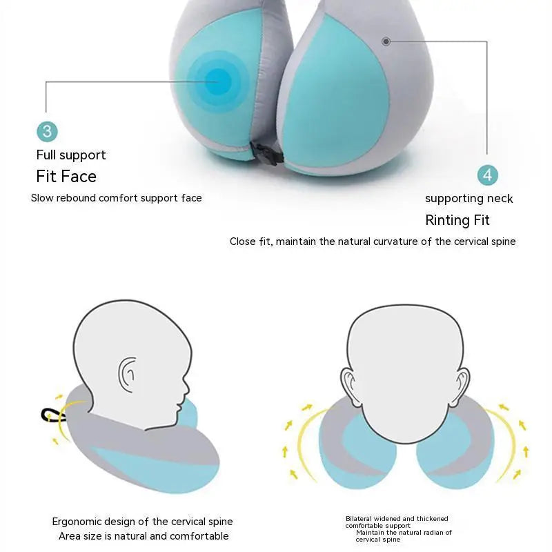 Kids Pillow U Shaped Car Pillow for Children Car Seat Fixing Pad Travel Sleeping Cushion for Neck Head Protection Soft Pillows