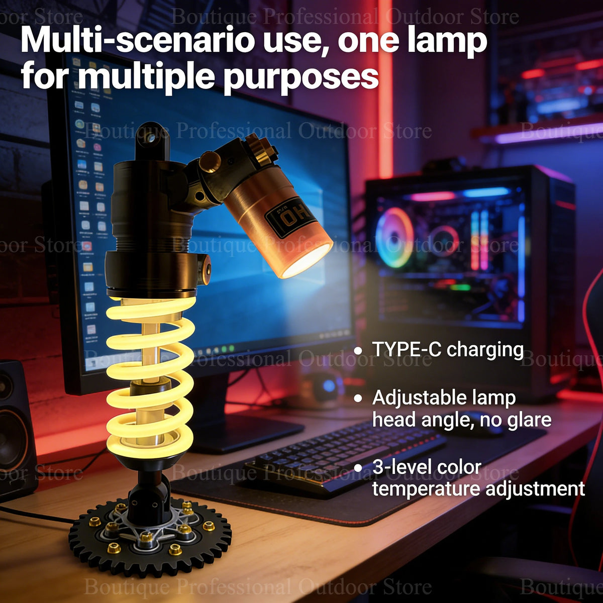 DIY Motorcycle Style Ambient Light Gaming Room Setup Decor Creative Gift For Male Gamers Bike Lovers For OHLINS Suspension Lamp