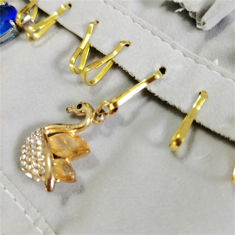 Travel Jewelry Organizer Portable Velvet Ring Earrings Pendant Necklace Holder Bracelet Carrying Storage Bag Foldable Roll Pouch