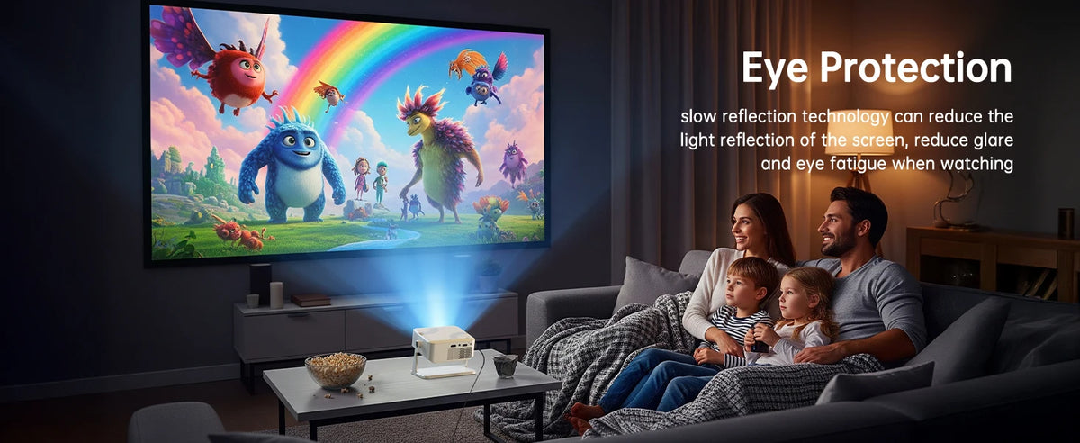 UHOST Mini Projector 4K Android 12.0 1080P 4K 1280*720P Dual WIFI6 BT5.2 Outdoor Portable 180°Rotable Cinema Beam Projector