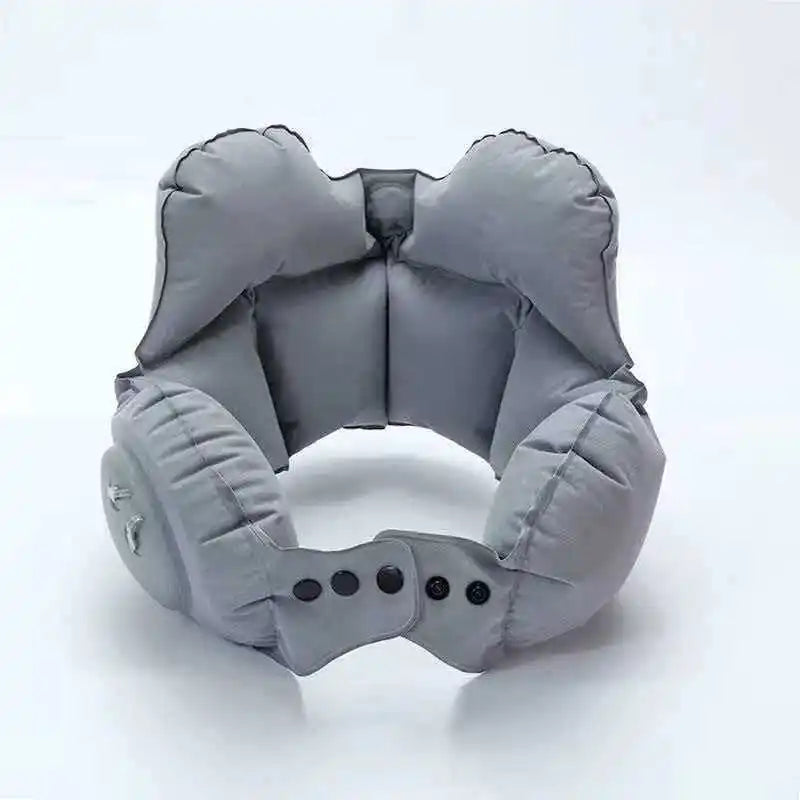 1-Piece Inflatable Travel Neck Pillow, Inflatable U-Shaped Pillow, Portable Travel Neck Pillow, High-Speed Rail and Airplane Sleeping Essential, Inflatable U-Shaped Pillow for Long-Distance Flights