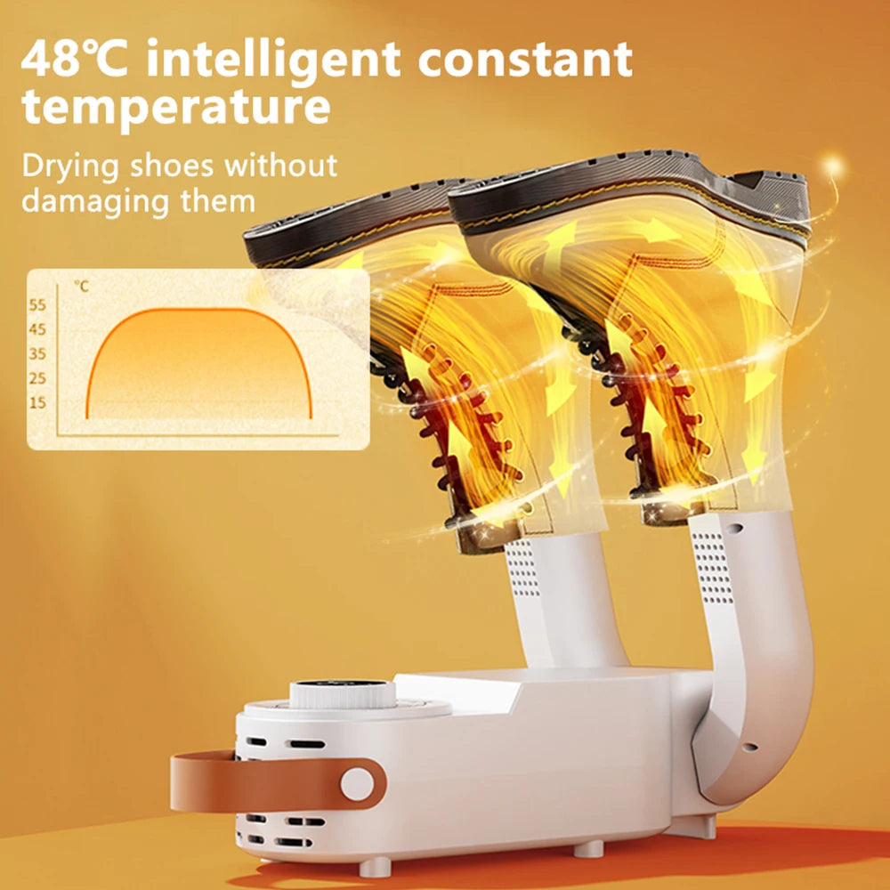 Portable Shoe Dryer with Fan Heater  Intelligent Quick-Drying Ski Boot Dryer with Timer Boot Dryer for Work Boots Sneakers Socks