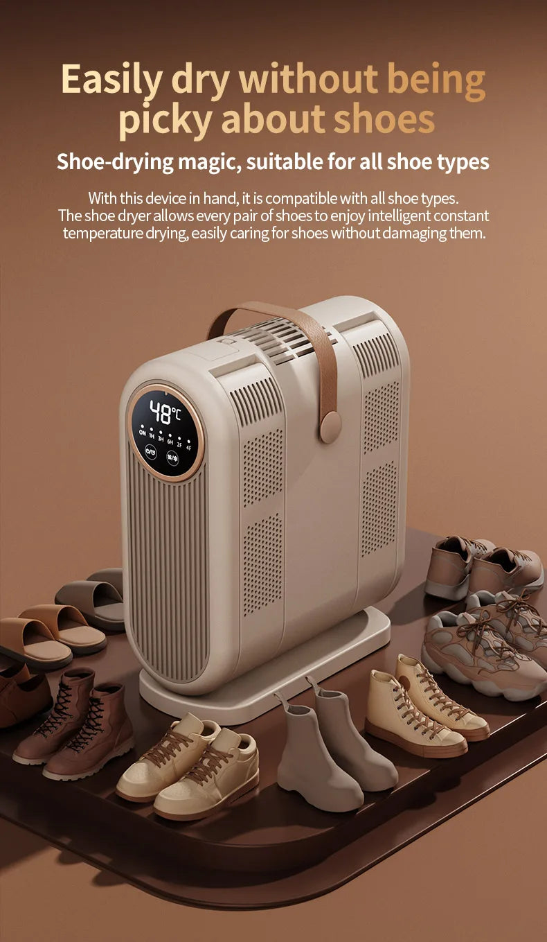 Six-Arm Foldable Shoe Dryer Electric Shoe and Boot Dryer Timing Control Household Shoe Warmer Portable Heater For Socks Boots
