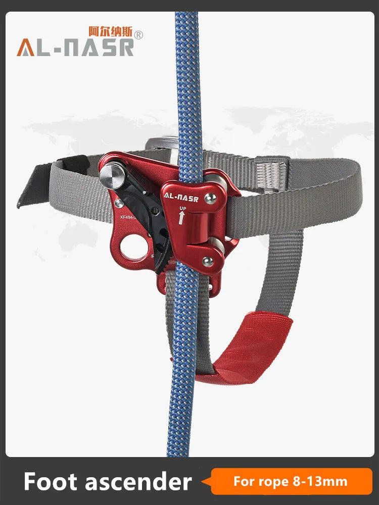 Rock Climbing Left/Right Foot Ascender Riser for Outdoor Vertical Climbing Efficient Rope Climbing Mountaineering Gear