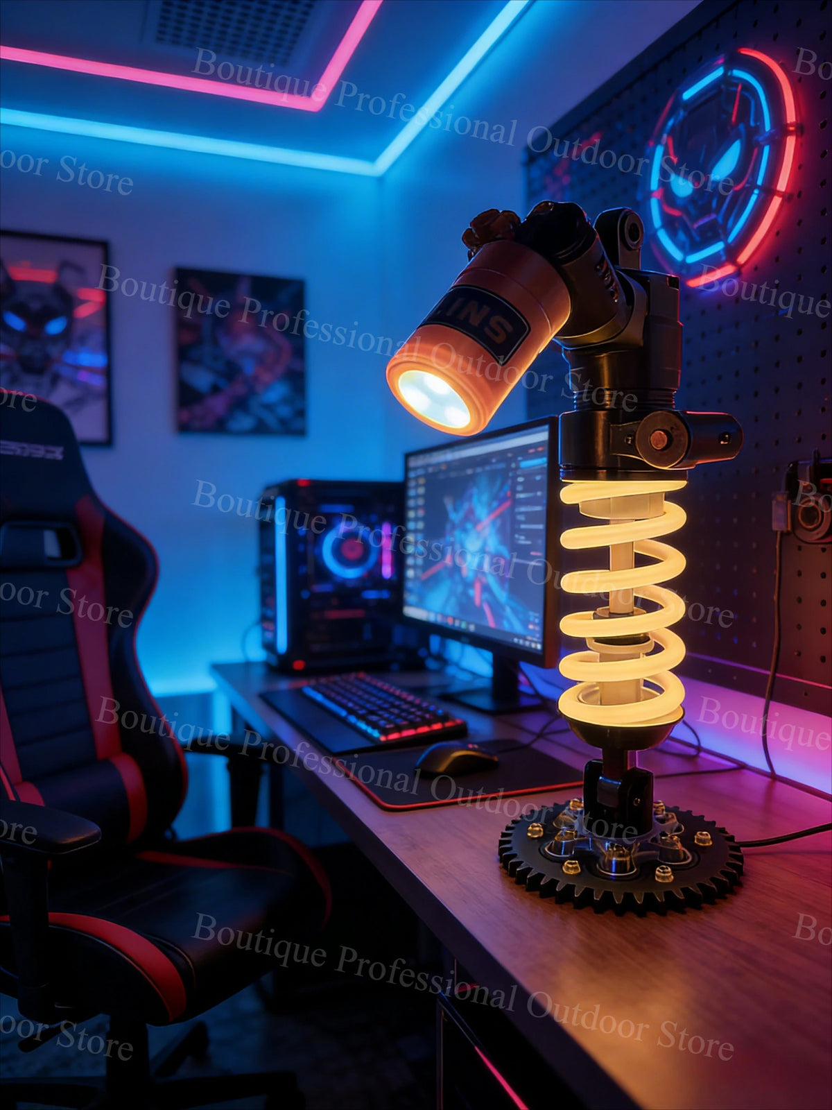 DIY Motorcycle Style Ambient Light Gaming Room Setup Decor Creative Gift For Male Gamers Bike Lovers For OHLINS Suspension Lamp