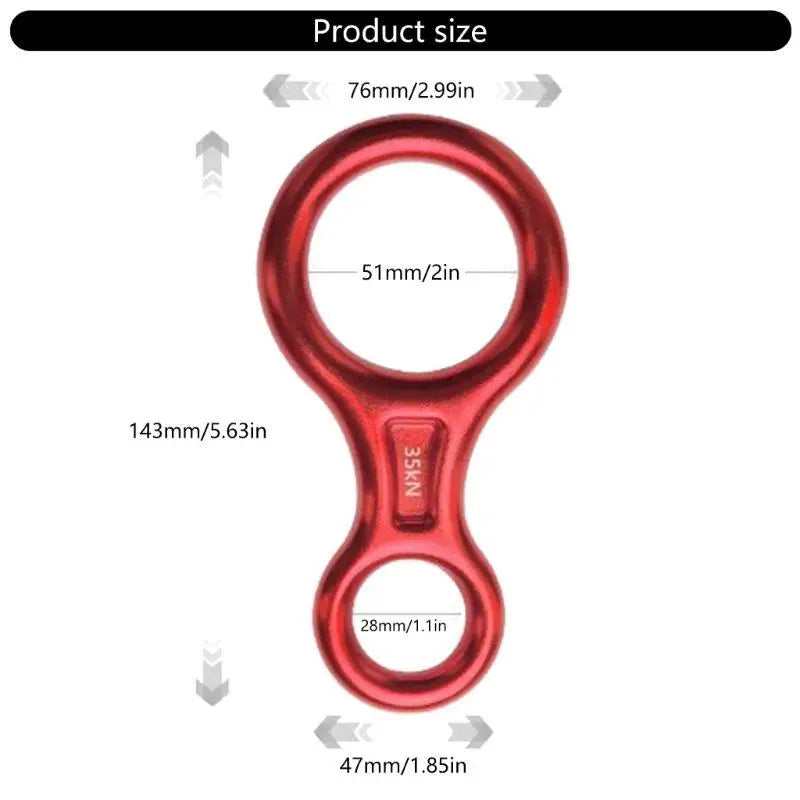 02DE Outdoor Recreation Abseiling Gear 35kN Heavy Duty Descender for Mountaineering