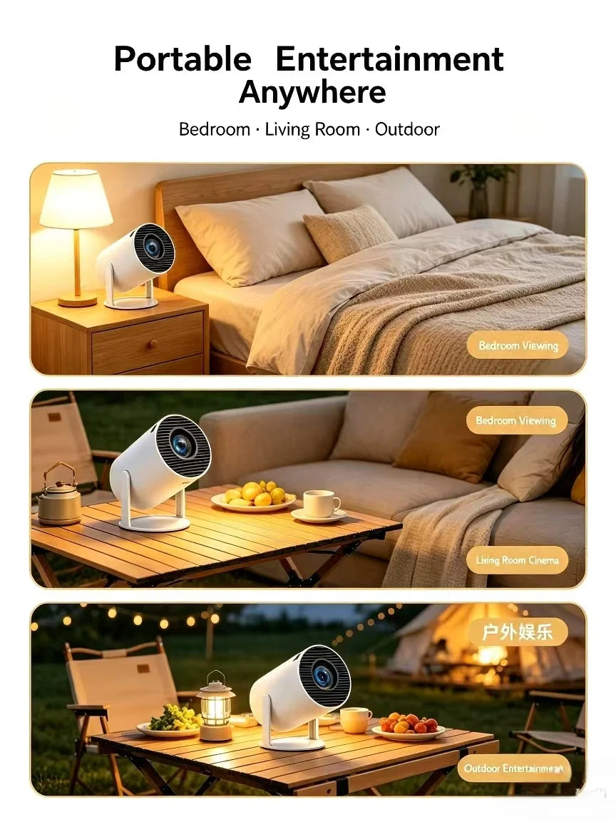 Mini HY300 Portable Projector Android 11 720P 4K Home Outdoor Cinema