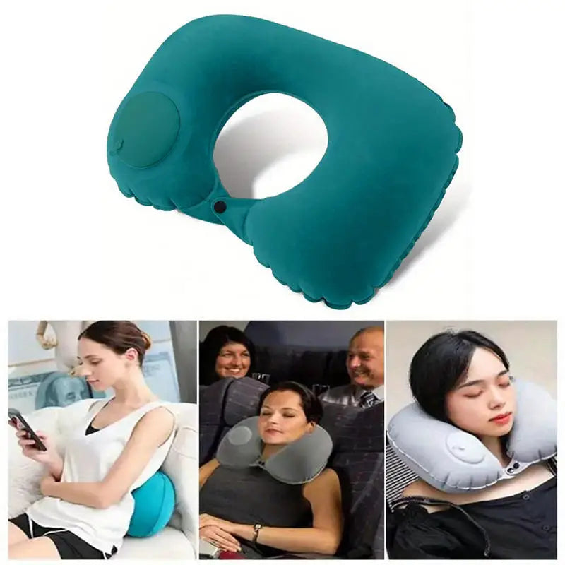 Inflatable Portable Neck Pillow U-shaped Pillow That Can Be Stored And Self Filled Suitable For Outdoor Travel Business Trips