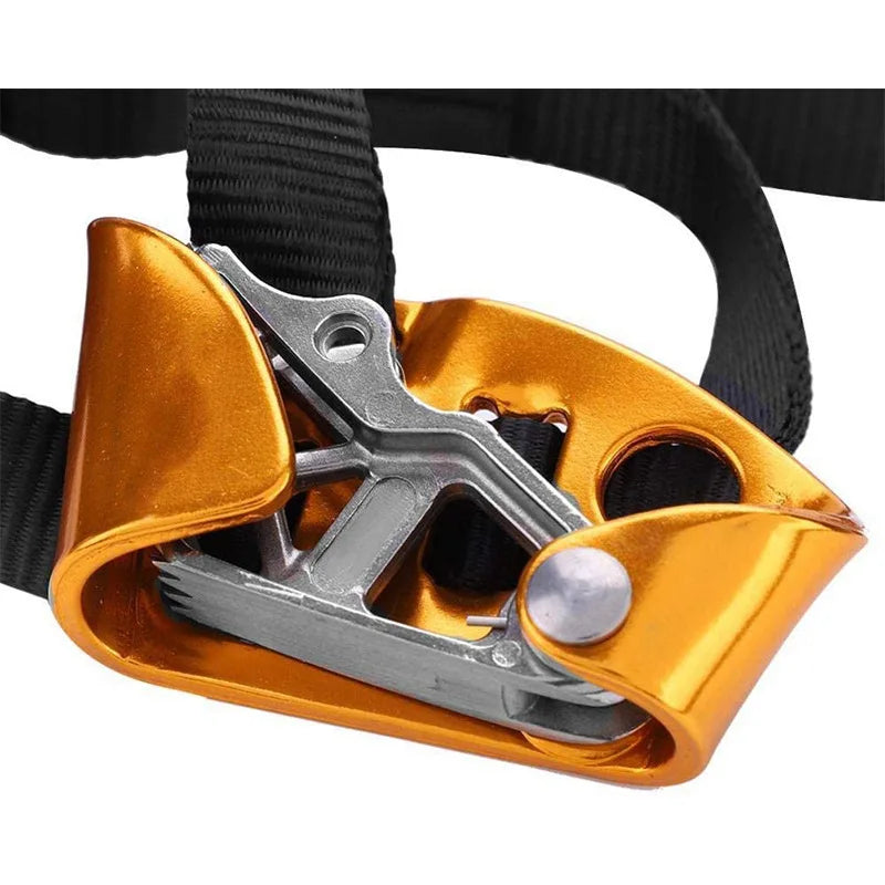 150kg Right/Left Foot Climbing Ascender Aluminium Alloy Descender Labor-saving Rope Climber Mountaineering Equipment