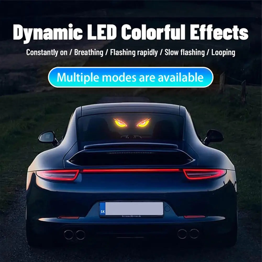 Solar Powered Demon Eye Ambient Light Car Atmosphere Decoration Neon Breathing Lamp Rear Windshield Side Auto Accessories
