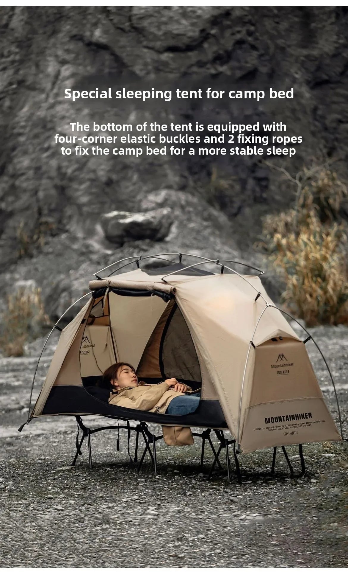 MOUNTAINHIKER 2026 Single Camp Bed Outdoor Tent Waterproof Rainproof Multi-purpose Leisure Camping Shelter for Hiking And Travel