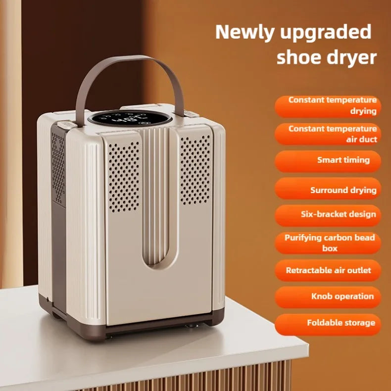 Six-Arm Foldable Shoe Dryer Electric Shoe and Boot Dryer Timing Control Household Shoe Warmer Portable Heater For Socks Boots