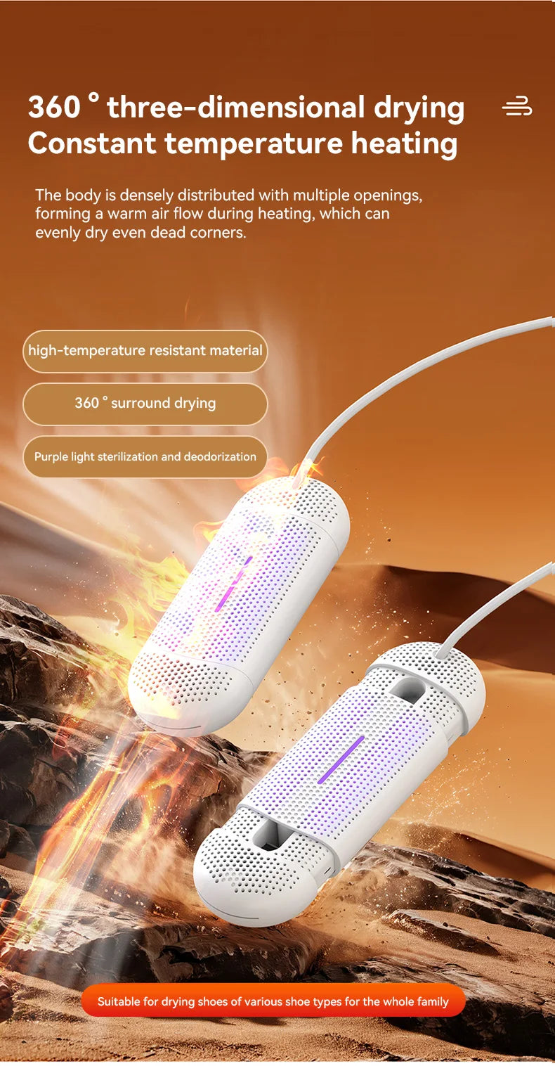 Shoe Dryer Household Multi-Functional Dehumidification UV Dryer Deodorization Rapid Drying, Foot Warming Suitable Portable Dryer