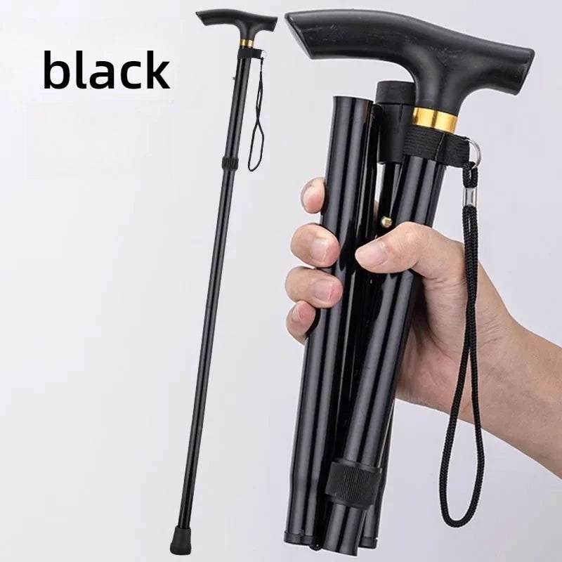 Mountaineering Stick - Men's and Women's Model - Travel Folding Adjustable Telescopic - Multi-functional for The Elderly