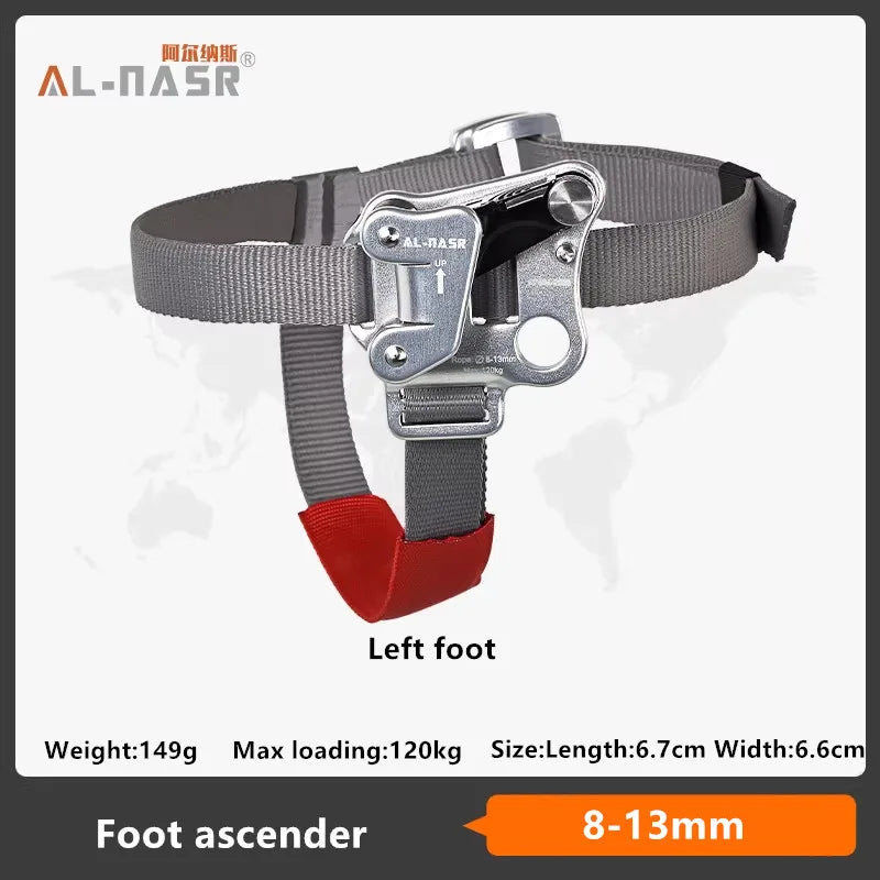 Rock Climbing Left/Right Foot Ascender Riser for Outdoor Vertical Climbing Efficient Rope Climbing Mountaineering Gear