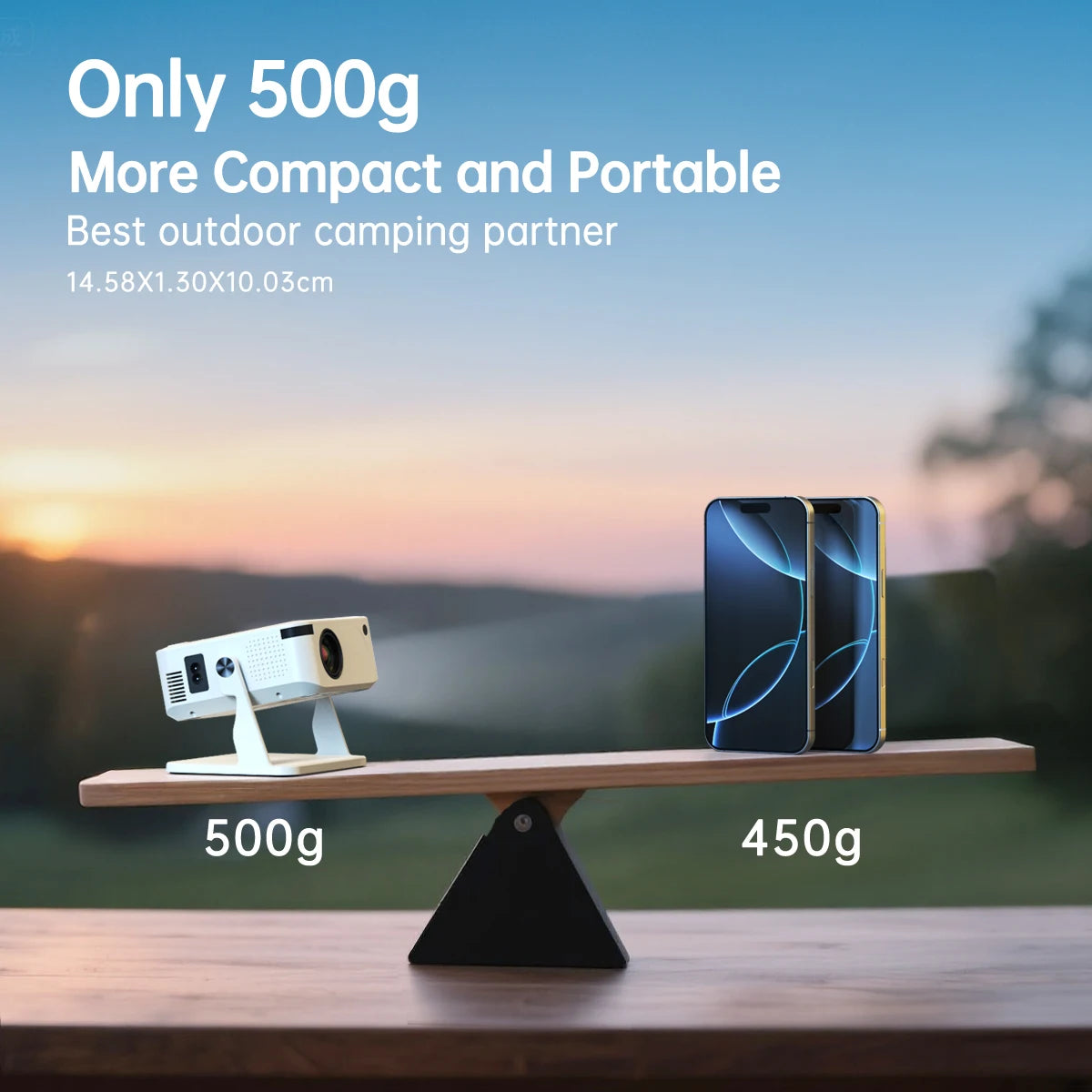 UHOST Mini Projector 4K Android 12.0 1080P 4K 1280*720P Dual WIFI6 BT5.2 Outdoor Portable 180°Rotable Cinema Beam Projector