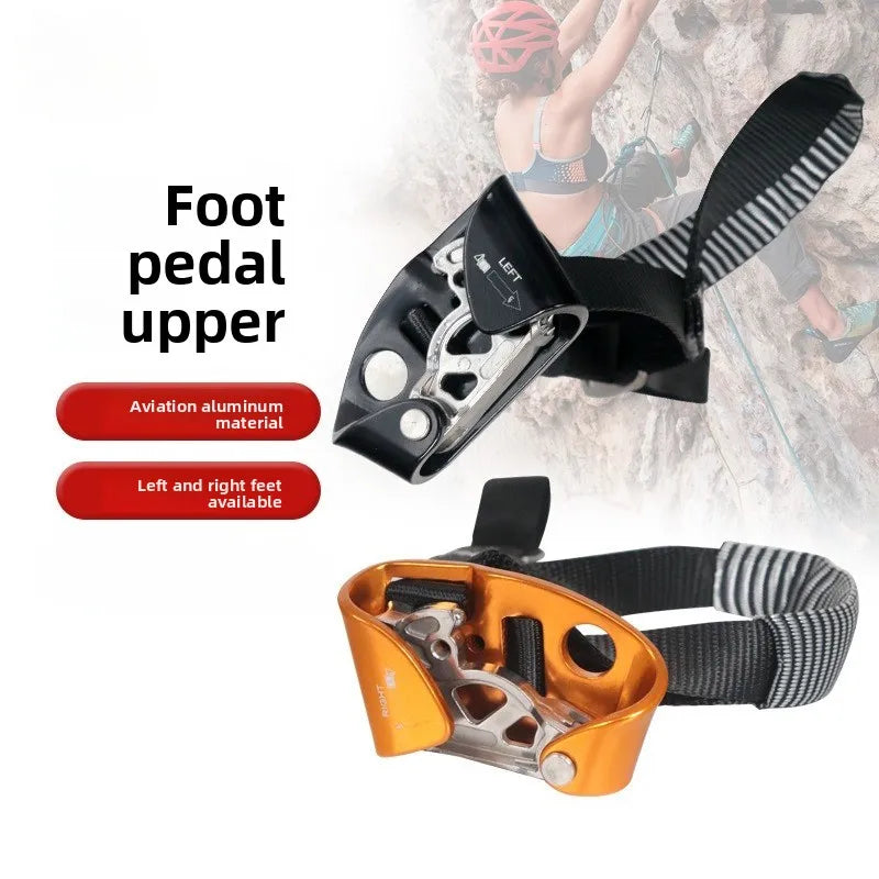 150kg Right/Left Foot Climbing Ascender Aluminium Alloy Descender Labor-saving Rope Climber Mountaineering Equipment