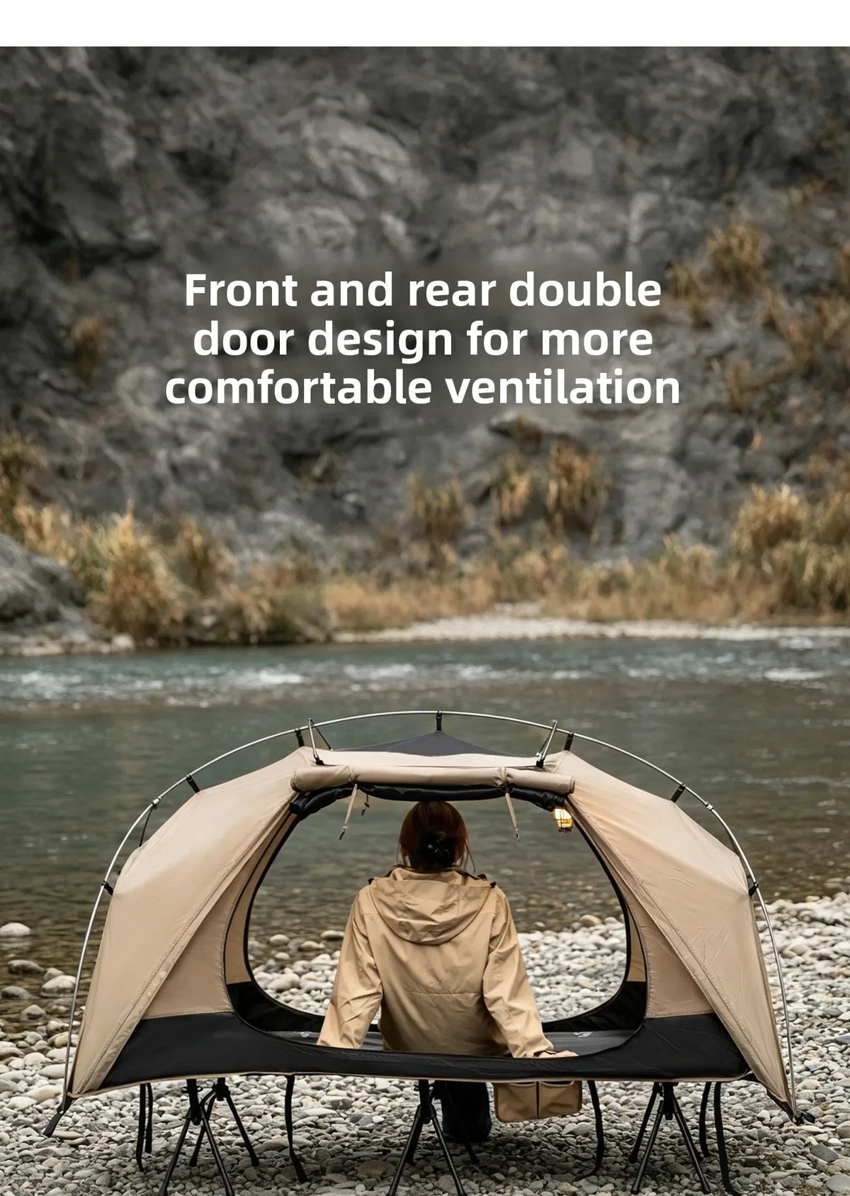 MOUNTAINHIKER 2026 Single Camp Bed Outdoor Tent Waterproof Rainproof Multi-purpose Leisure Camping Shelter for Hiking And Travel