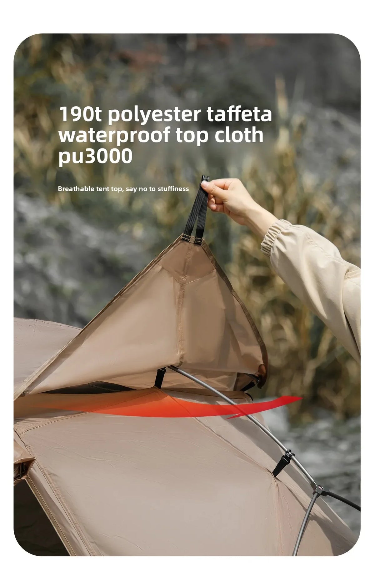 MOUNTAINHIKER 2026 Single Camp Bed Outdoor Tent Waterproof Rainproof Multi-purpose Leisure Camping Shelter for Hiking And Travel
