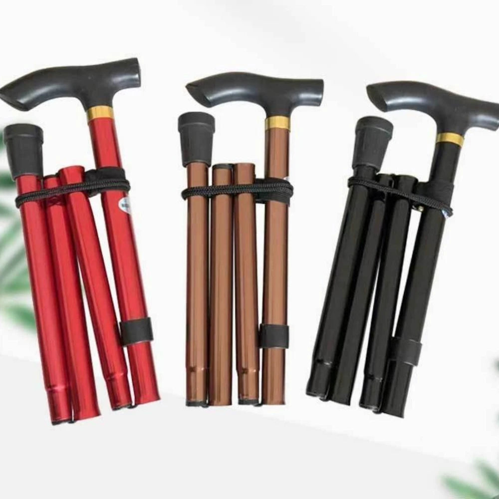 Mountaineering Stick - Men's and Women's Model - Travel Folding Adjustable Telescopic - Multi-functional for The Elderly