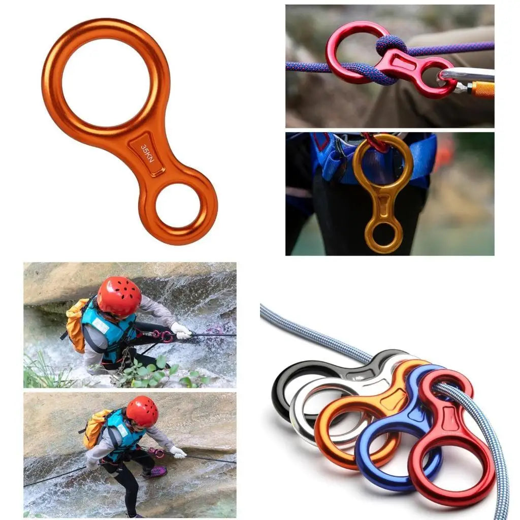 02DE Outdoor Recreation Abseiling Gear 35kN Heavy Duty Descender for Mountaineering