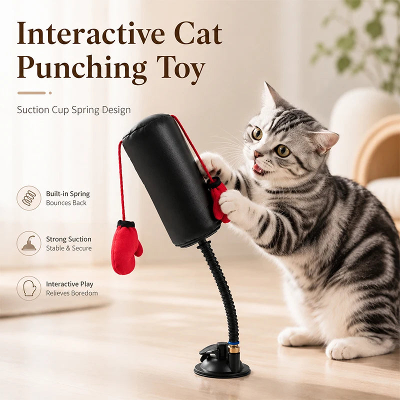 New Cat Boxing Interactive Toy Multifunctional Cat Entertainment Game For Boxing And Self-relaxation Cat Training Toy Fun